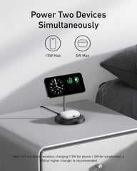 Anker MagGo Wireless Charger (2-in-1, Stand, 40W Adapter Included)
