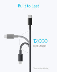 2-Pack Anker New Nylon USB-C to USB-C Cable (3 ft / 6 ft, 60W)