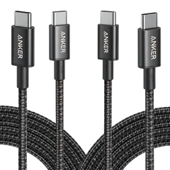 New Nylon USB-C to USB-C 100W Cable (10 ft, 2-Pack)