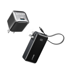 Anker Power Bank (10K, Fusion, Built-In USB-C Cable)and Anker Nano Charger (20W)