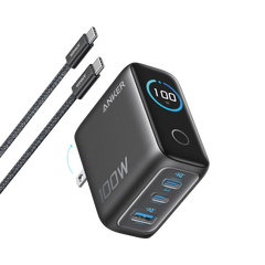 Anker Charger (100W, 3 Ports, Smart Display)