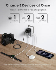 Anker Nano Travel Adapter (5-in-1, 20W, 2-Pack)