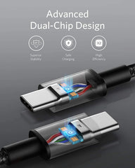 New Nylon USB-C to USB-C 100W Cable (10 ft, 2-Pack）