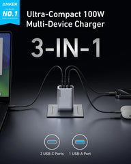 Anker Prime Charger (100W, 3 Ports, GaN) and Anker 737 Power Bank (PowerCore 24K)