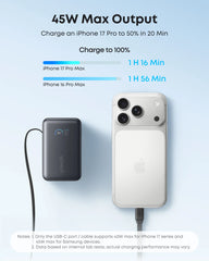 Anker Nano Power Bank (10K, 45W, Built-In Retractable USB-C Cable), 2-pack
